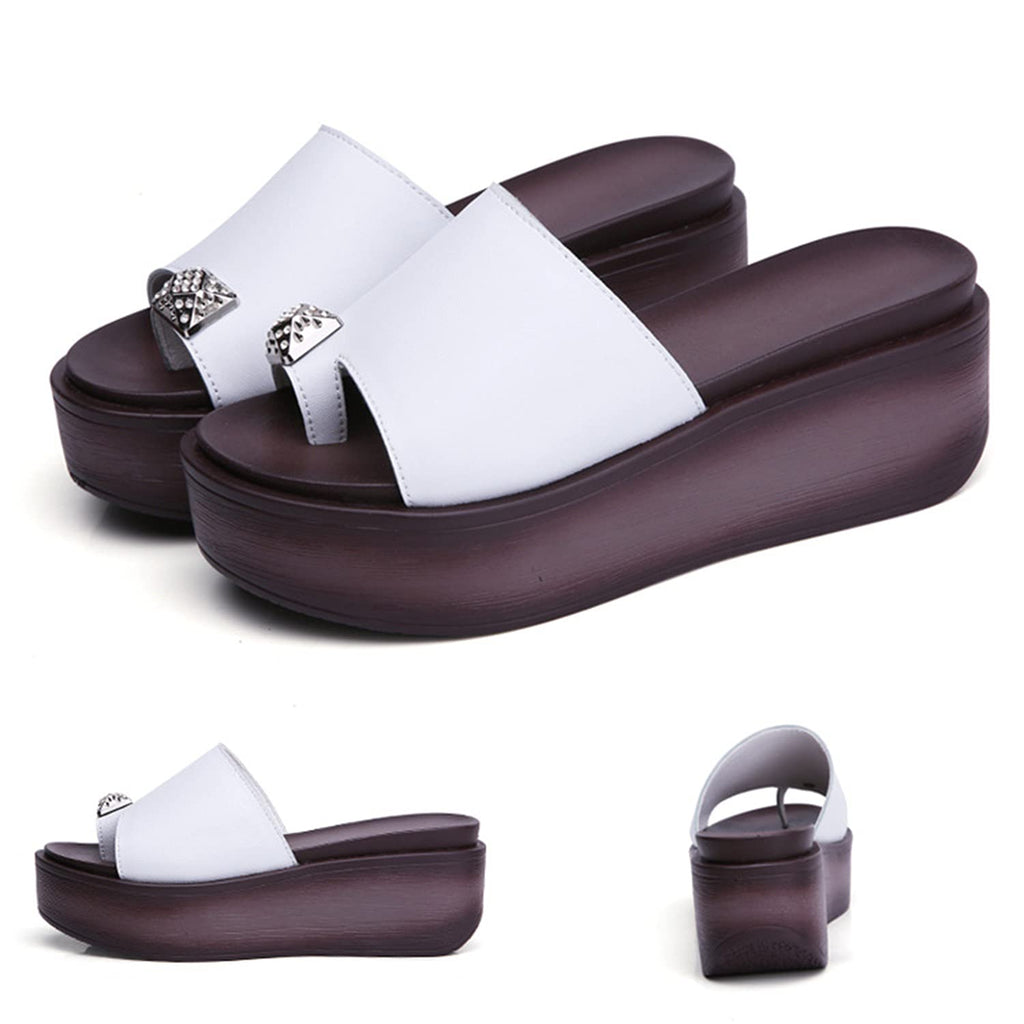 MIAOXIAO Donna Comfy Platform Shoes Half-Sand Sandals Summer Beach Travel Shoes Dita dei Piedi Protector Care per Alleviare Il Dolore