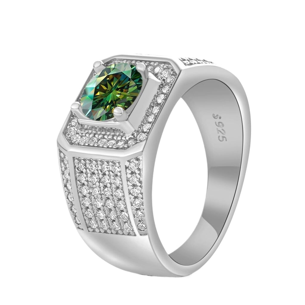 Anelli in moissanite da 1 ct per uomo fedi nuziali da uomo in argento Sterling 925 18 K Anello di moissanite Anelli di fidanzamento da uomo Anelli di diamante Anello di promessa di diamante
