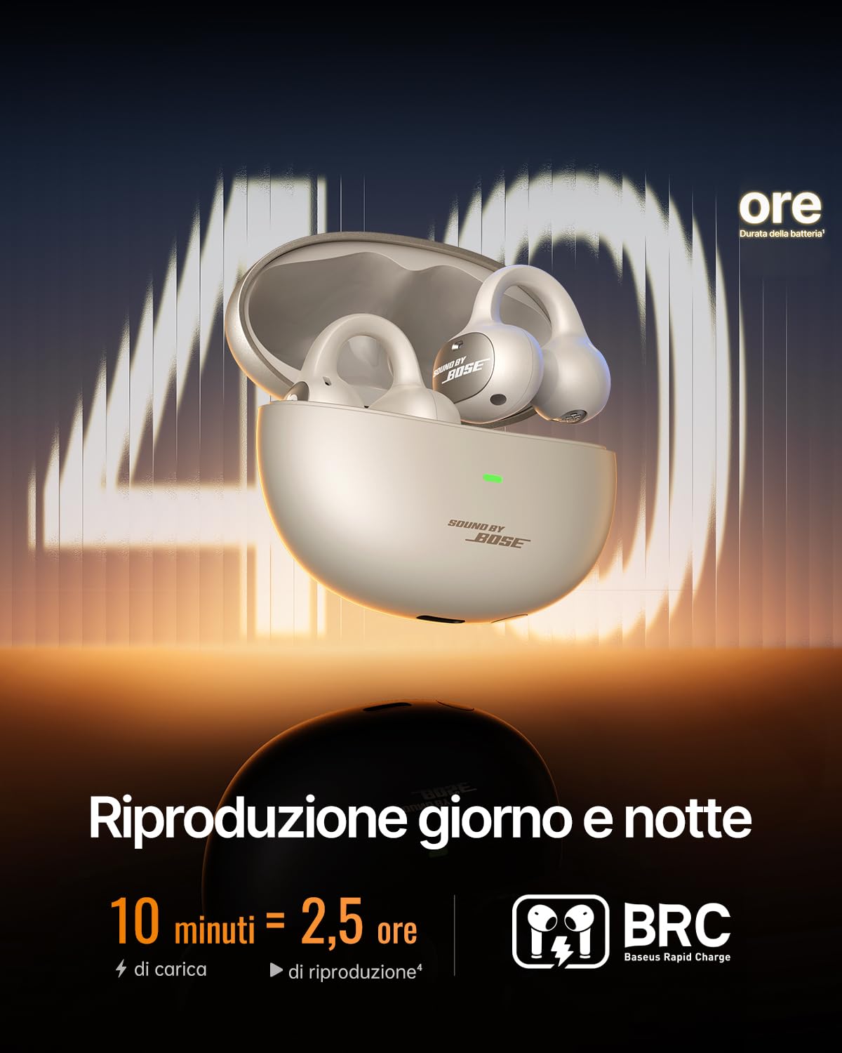 Baseus Inspire XC1 Cuffie Open-Ear Bluetooth, Sound by Bose, Nero Cosmico