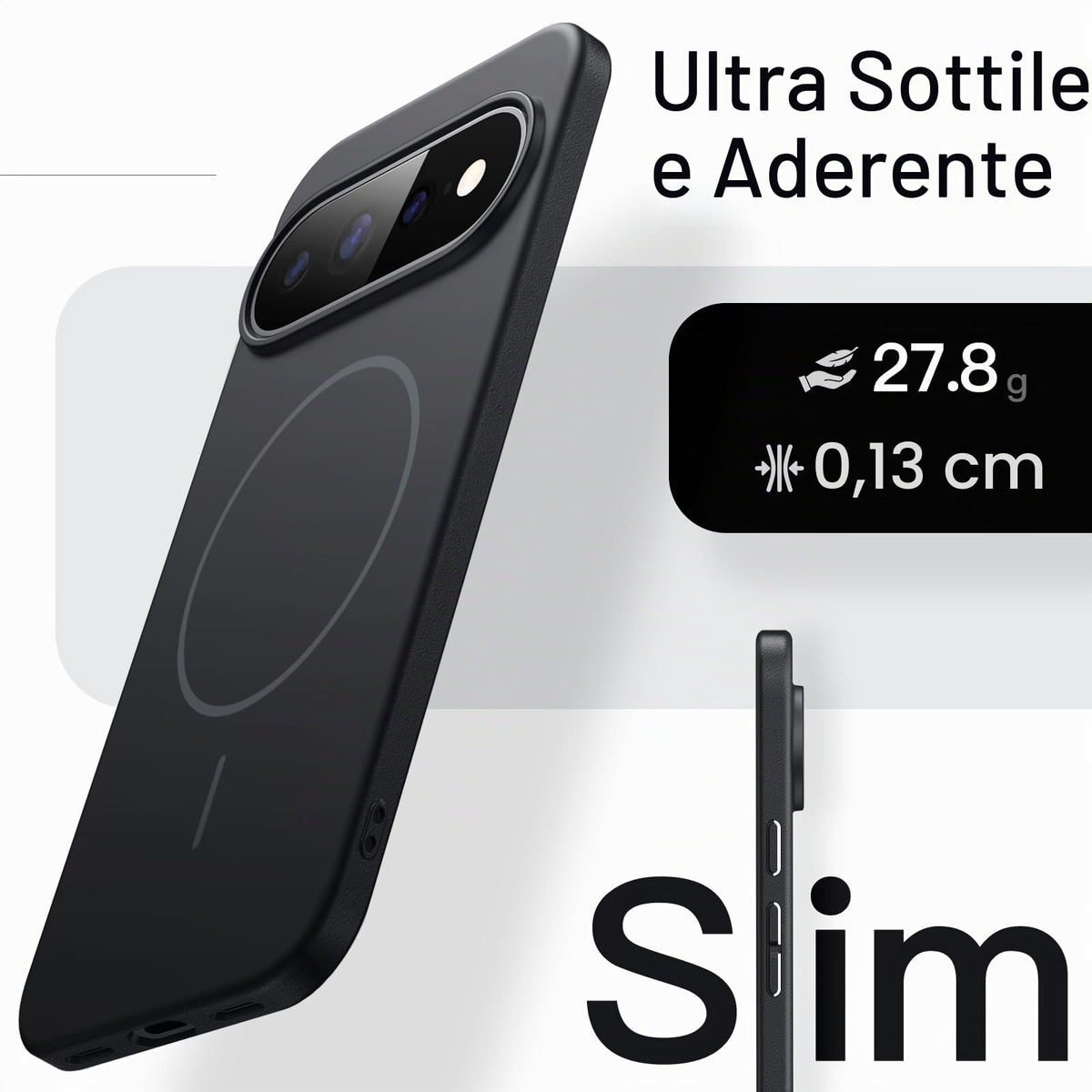 JETech Cover Magnetica Sottile per Google Pixel 11 Pro, Nero