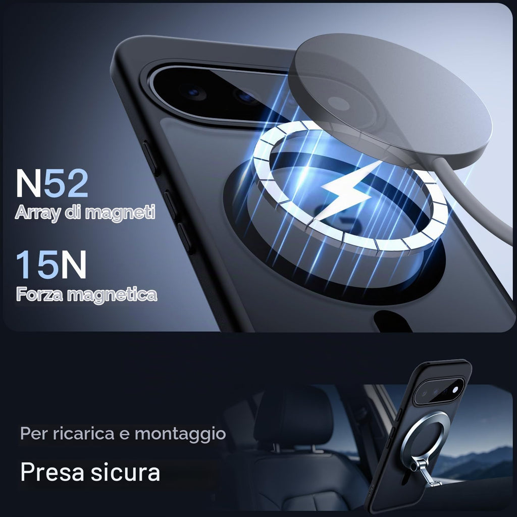 JETech Cover Magnetica per Google Pixel 10/10 Pro, Nero Ossidiana