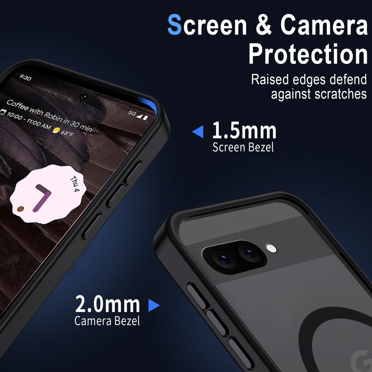 XTCASE Cover Magnetica per Google Pixel 11/11 Pro 5G Traslucida Opaca, Nero