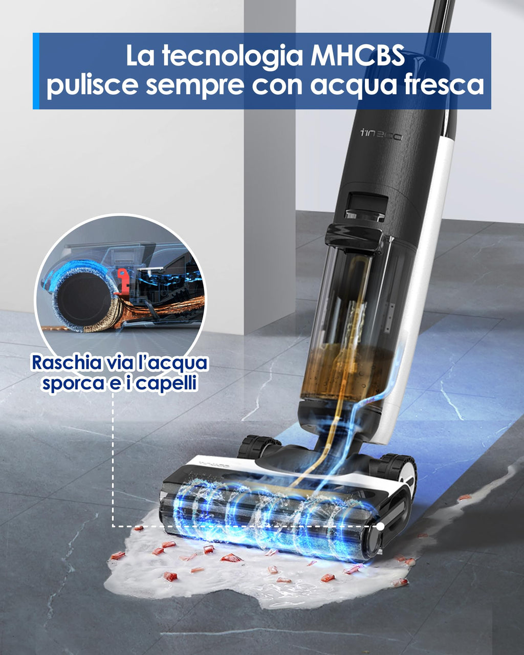 Tineco Floor ONE S7 Stretch Ultra Lavapavimenti aspirapolvere senza fili