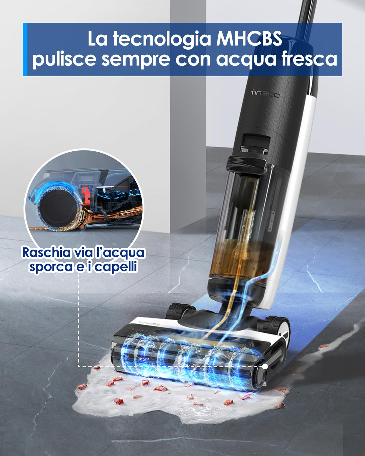 Tineco Floor ONE S7 Stretch Ultra Lavapavimenti aspirapolvere senza fili