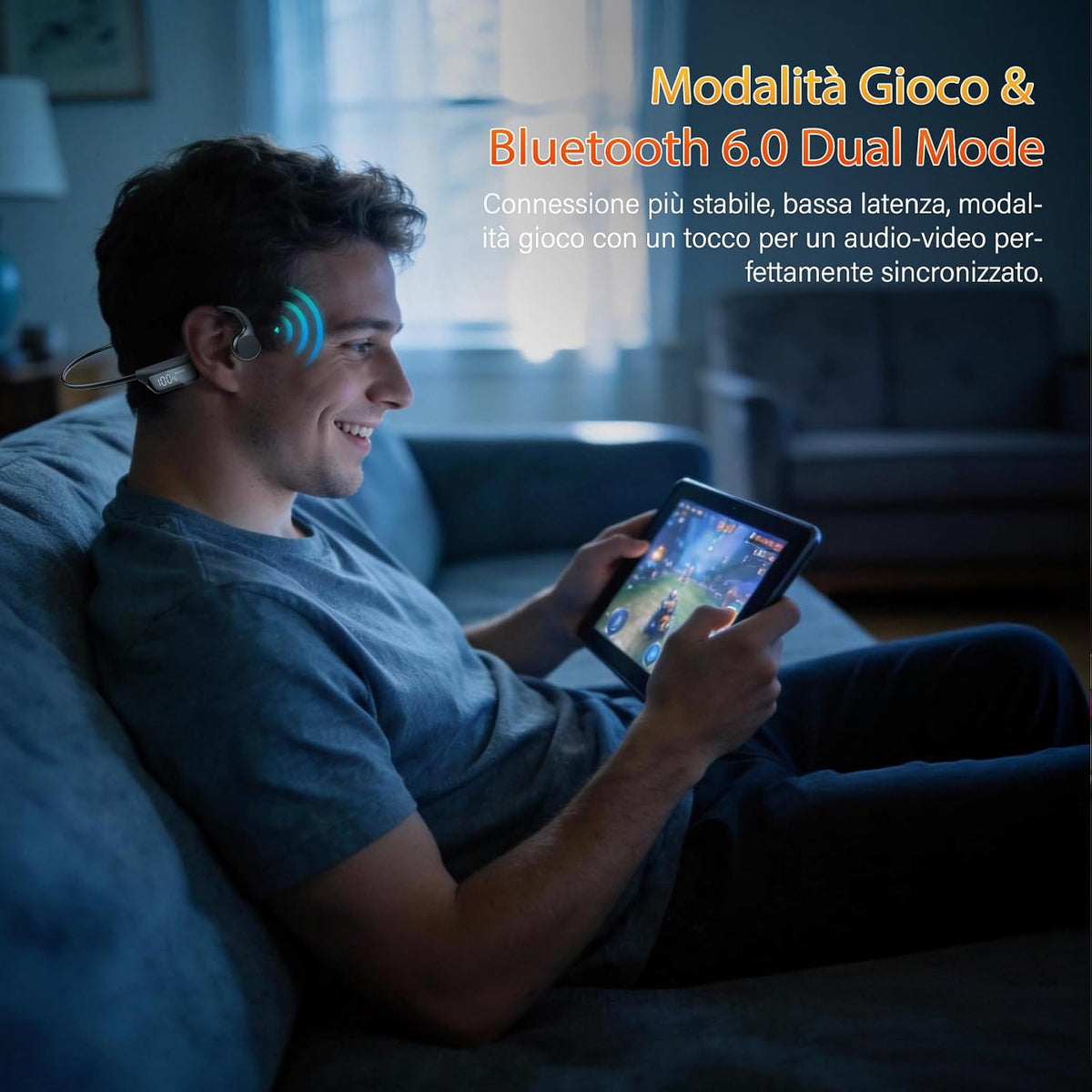 Cuffie Conduzione Ossea Bluetooth 6.0 Cuffie Open Ear Wireless Auricolari