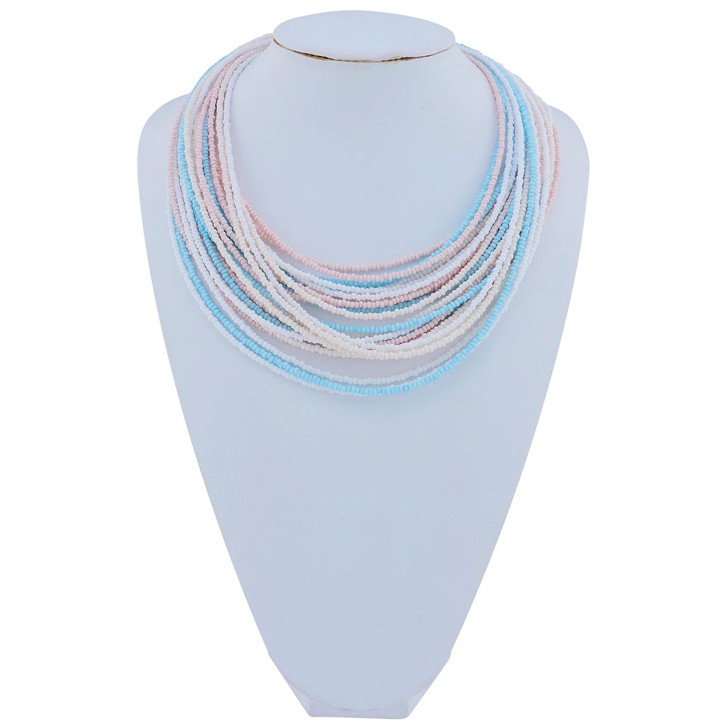 Bocar Multi Layer Chunky Bavaglino dichiarazione perle semi, collare collana per donne regalo (NK-10351)