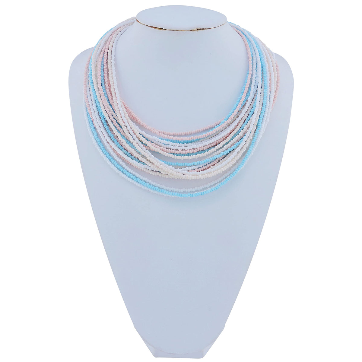 Bocar Multi Layer Chunky Bavaglino dichiarazione perle semi, collare collana per donne regalo (NK-10351)