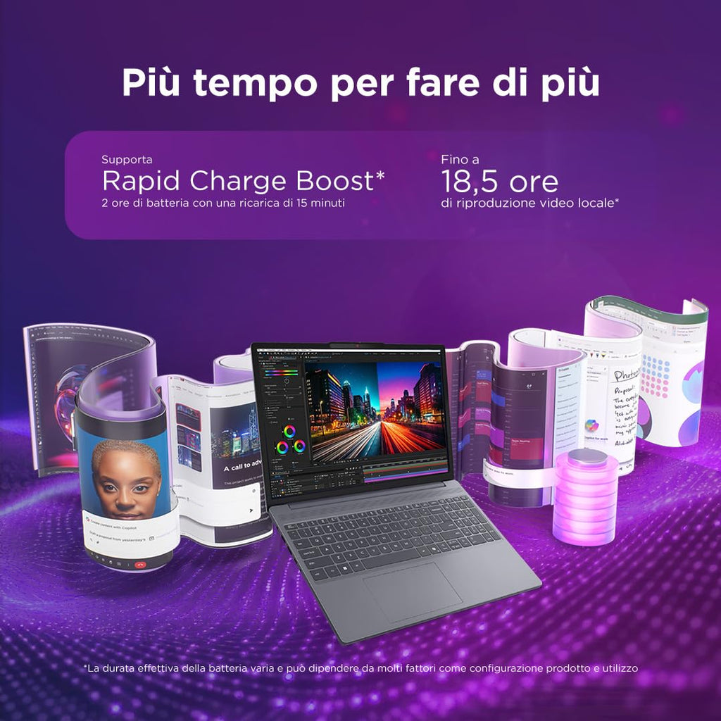 Lenovo IdeaPad Slim 3 Notebook 15" IPS, Intel Core 5 320, RAM 16GB, 512GB SSD, Windows 11 Home, WiFi 6, Laptop per Casa, Ufficio, Studio, Multitasking, Uso Quotidiano - Caricatore non incluso