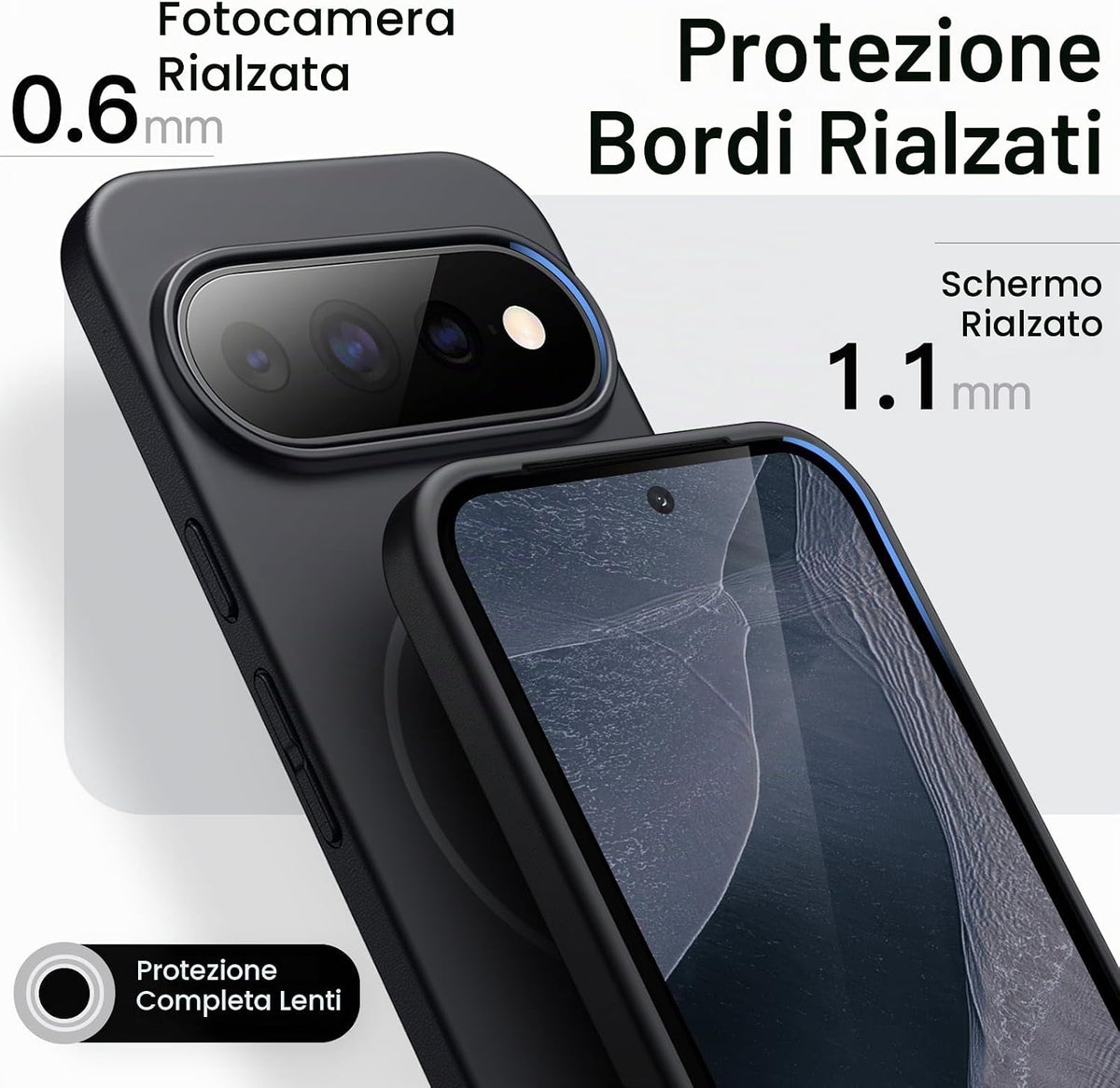 JETech Cover Magnetica Sottile per Google Pixel 11 Pro, Nero