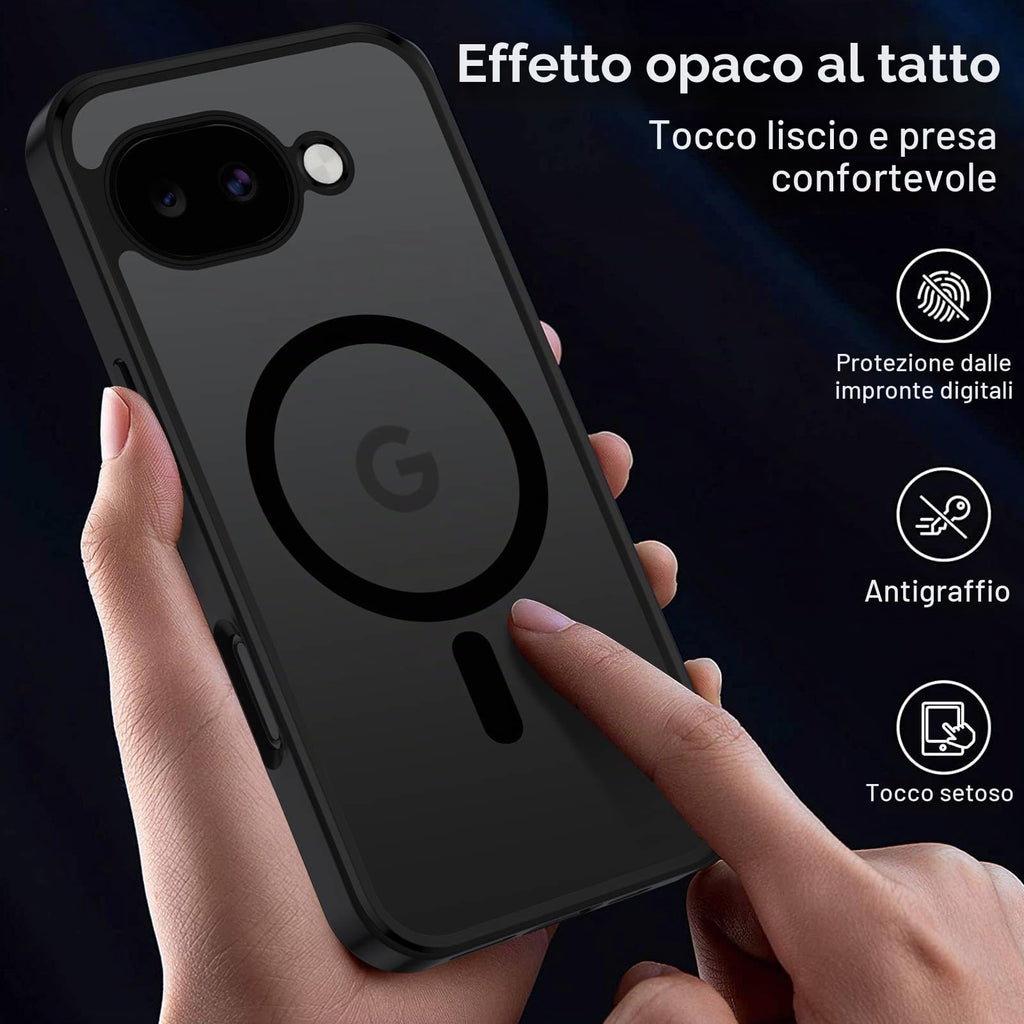 XTCASE Cover Magnetica per Google Pixel 11/11 Pro 5G Traslucida Opaca, Nero