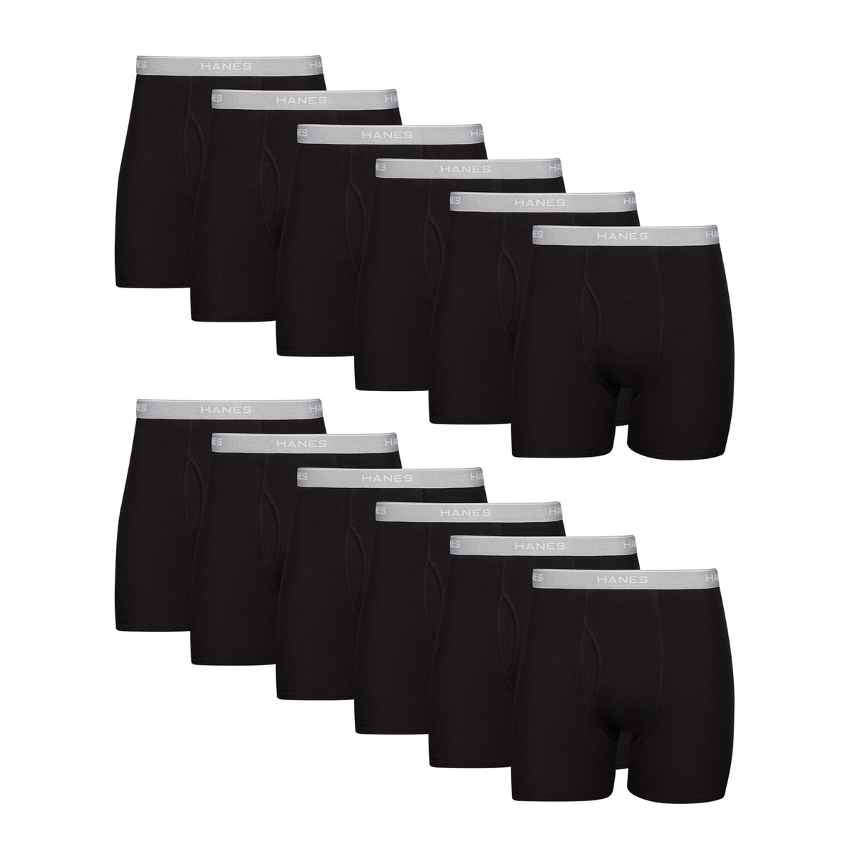 Hanes Men's Underwear Boxer Briefs Pack, Cool & Breathable Cotton Moisture-wicking Underwear for Men, No Ride Up