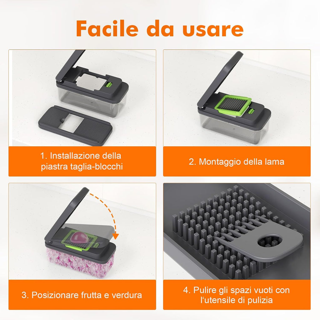 Ibergrif M524-7 Taglia Verdure, Mandolina 7 in 1 Multifunzione