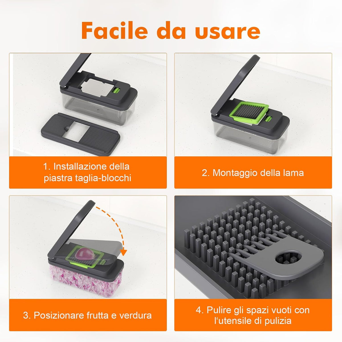 Ibergrif M524-7 Taglia Verdure, Mandolina 7 in 1 Multifunzione