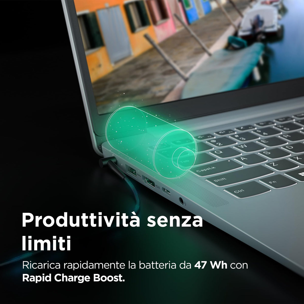 Lenovo IdeaPad Slim 3 Notebook 15" IPS, Intel Core 5 320, RAM 16GB, 512GB SSD, Windows 11 Home, WiFi 6, Laptop per Casa, Ufficio, Studio, Multitasking, Uso Quotidiano - Caricatore non incluso