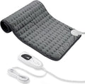 Termoforo Elettrico, Pad Elettrico con Spegnimento Automatico e 6 Livelli di Temperatura, Pad Riscaldante per Schiena, Spalla, Pancia Tecnologia di Riscaldamento(Grigio Scuro, 30x60 cm)