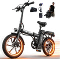 A10 Bici Elettrica, 16" Bicicletta Elettrica Pieghevole con Autonomia di 30-50 km, Batteria Rimovibile 36V 12.8Ah, 3 Modalità di Guida, Velocità 10/15/25 KM/H, E-Bike per Adulti e Adolescente-120kg