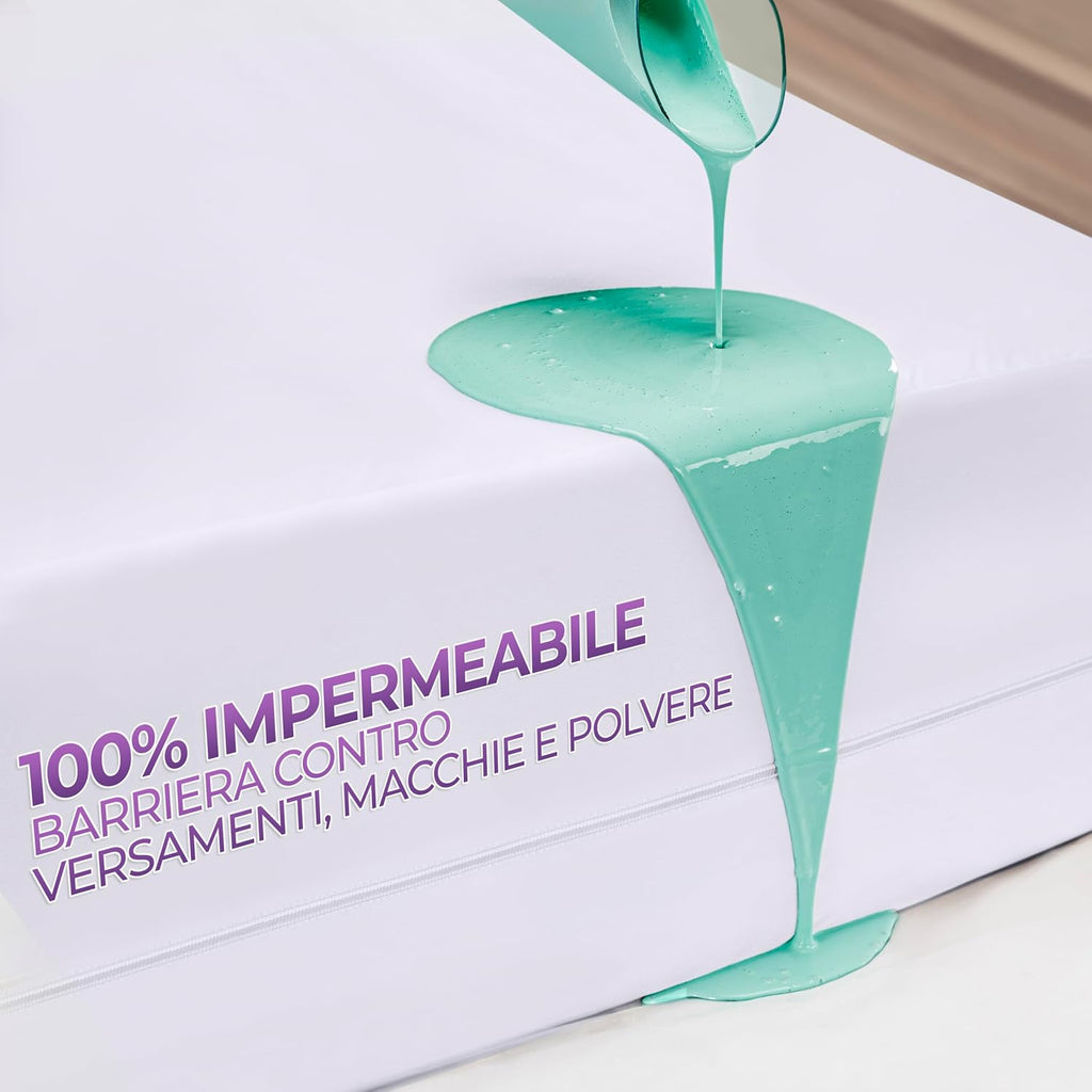 Coprimaterasso Integrale Impermeabile Premium 140 x 200 x 20 cm Zip