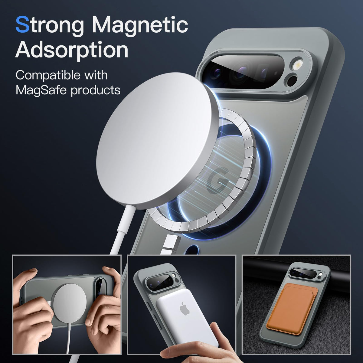 JETech Cover Magnetica per Google Pixel 10/10 Pro, Nero Ossidiana