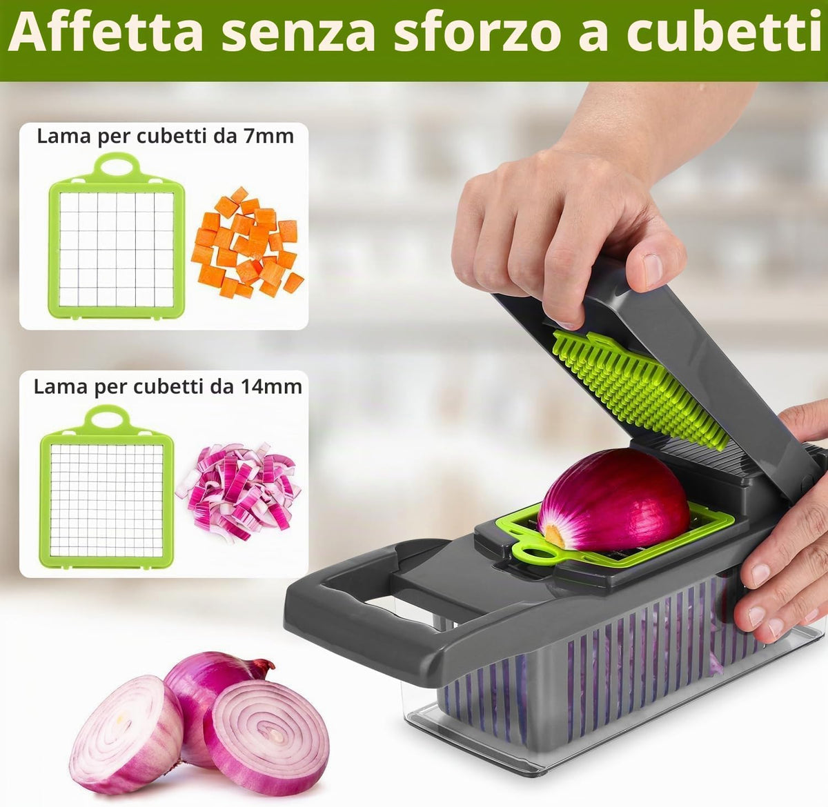 Verdure Multifunzione,16 in 1 Tagliaverdure Manuale Tagliaverdure