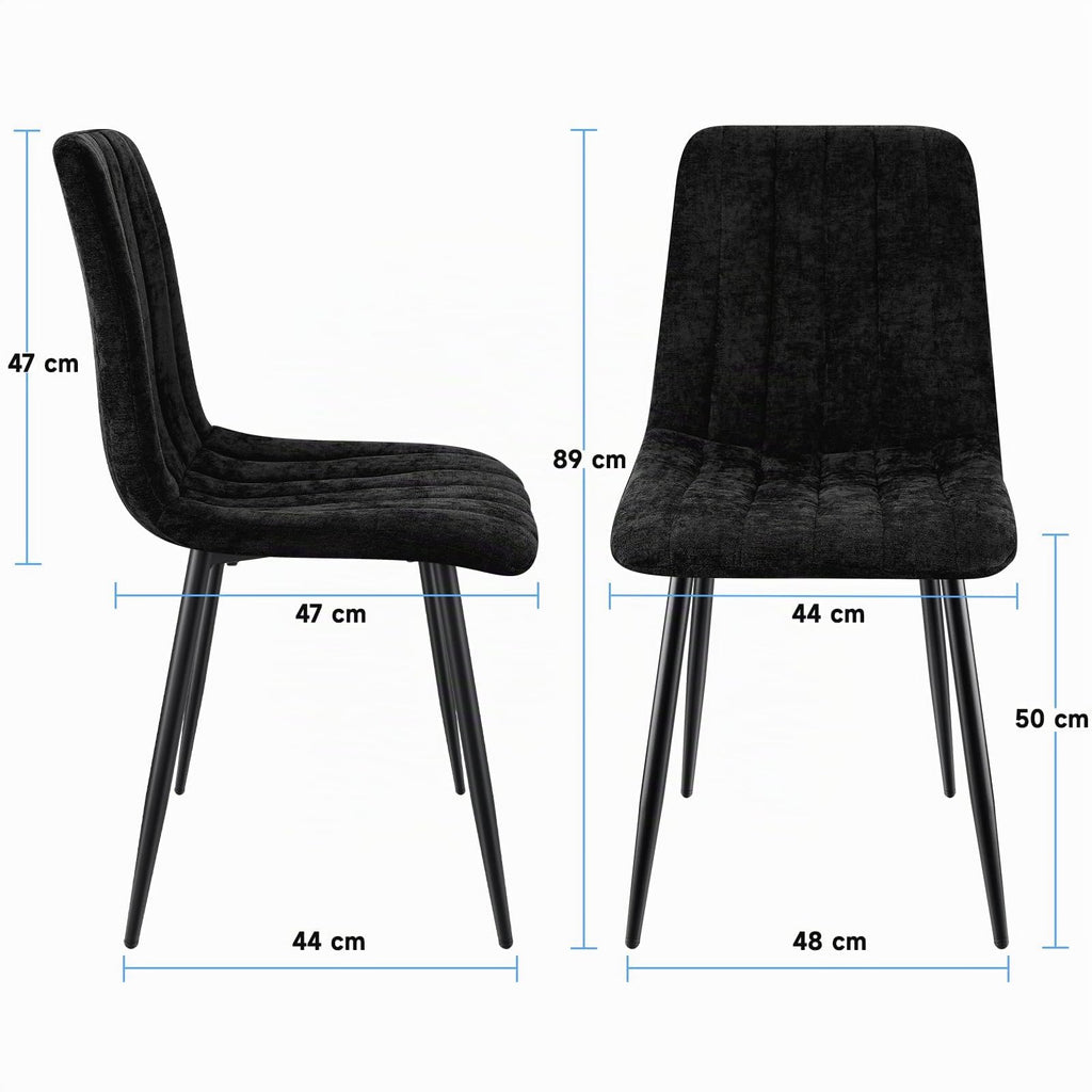 Set di 4 Sedie Da Pranzo,Tessuto di Lino Traspirante,Grigio