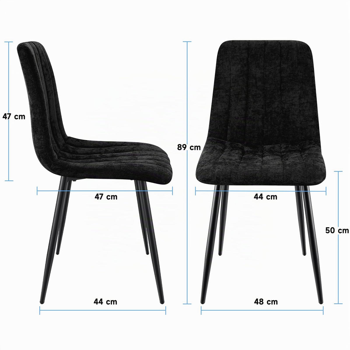 Set di 4 Sedie Da Pranzo,Tessuto di Lino Traspirante,Grigio