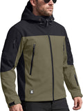 FREE SOLDIER Giacca Softshell Giacche Militari Softshell da Uomo Fodera in Pile da Esterno Giacca Antivento Impermeabile con Cappuccio Giacche tattiche Calde Multitasche per Escursioni di Caccia Uomo