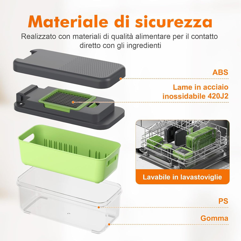 Ibergrif M524-7 Taglia Verdure, Mandolina 7 in 1 Multifunzione