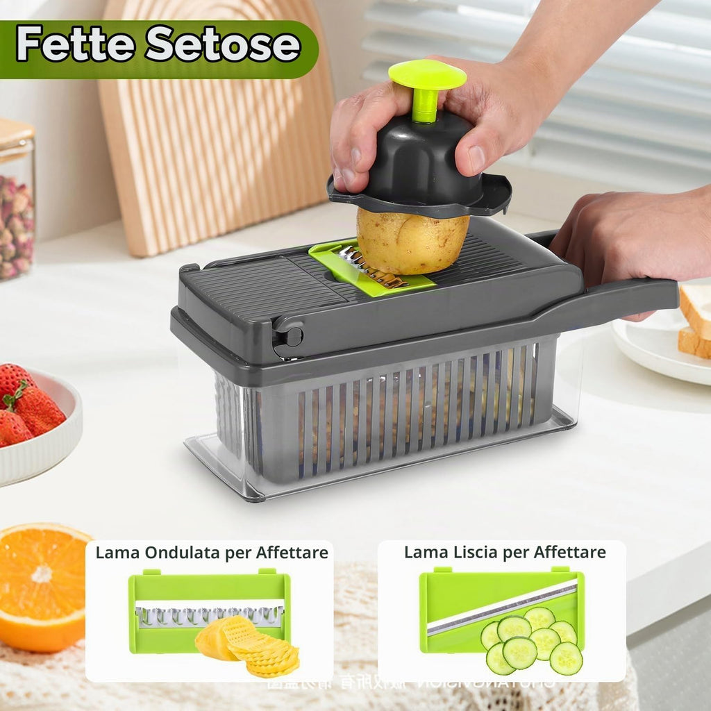 Verdure Multifunzione,16 in 1 Tagliaverdure Manuale Tagliaverdure