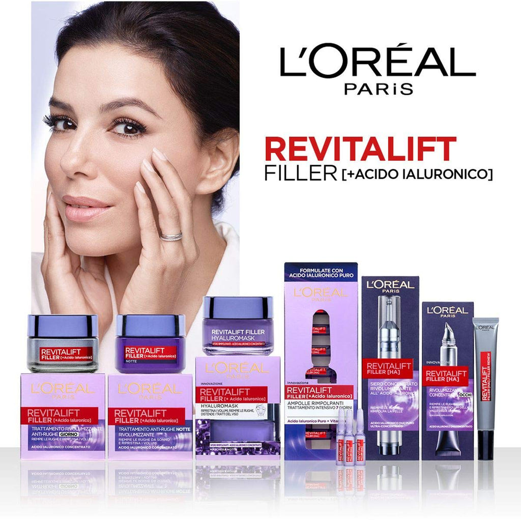 L'Oréal Paris Contorno Occhi Revitalift Filler, Azione Antirughe Rivolumizzante con Acido Ialuronico Concentrato, 15 ml