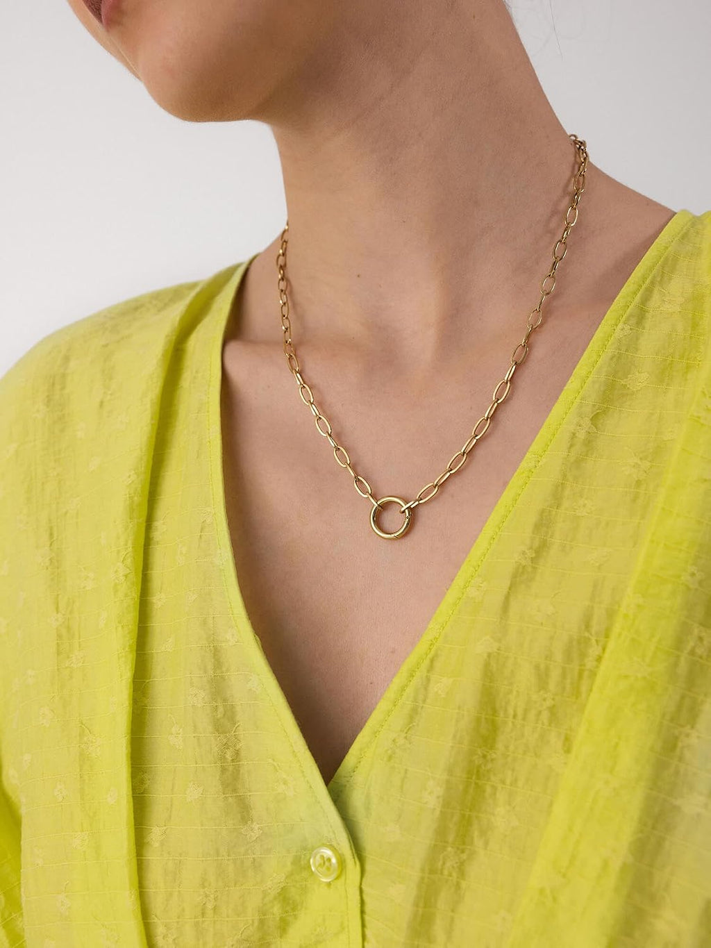 Purelei Glow Charm - Collana da donna in acciaio inox con chiusura a moschettone per charm, catena regolabile da 40 a 45 cm, per gioielli personalizzati