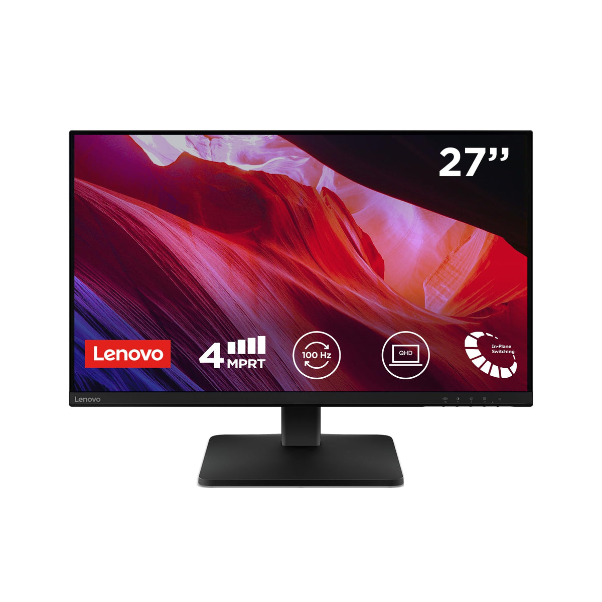Lenovo L27-45 Monitor IPS 27" Full HD, 144Hz, 1ms, Altoparlanti integrati, HDMI e VGA, Ideale per Gaming, Studio e Home Office, VESA 100x100mm, AMD FreeSync, Inclinazione Regolabile