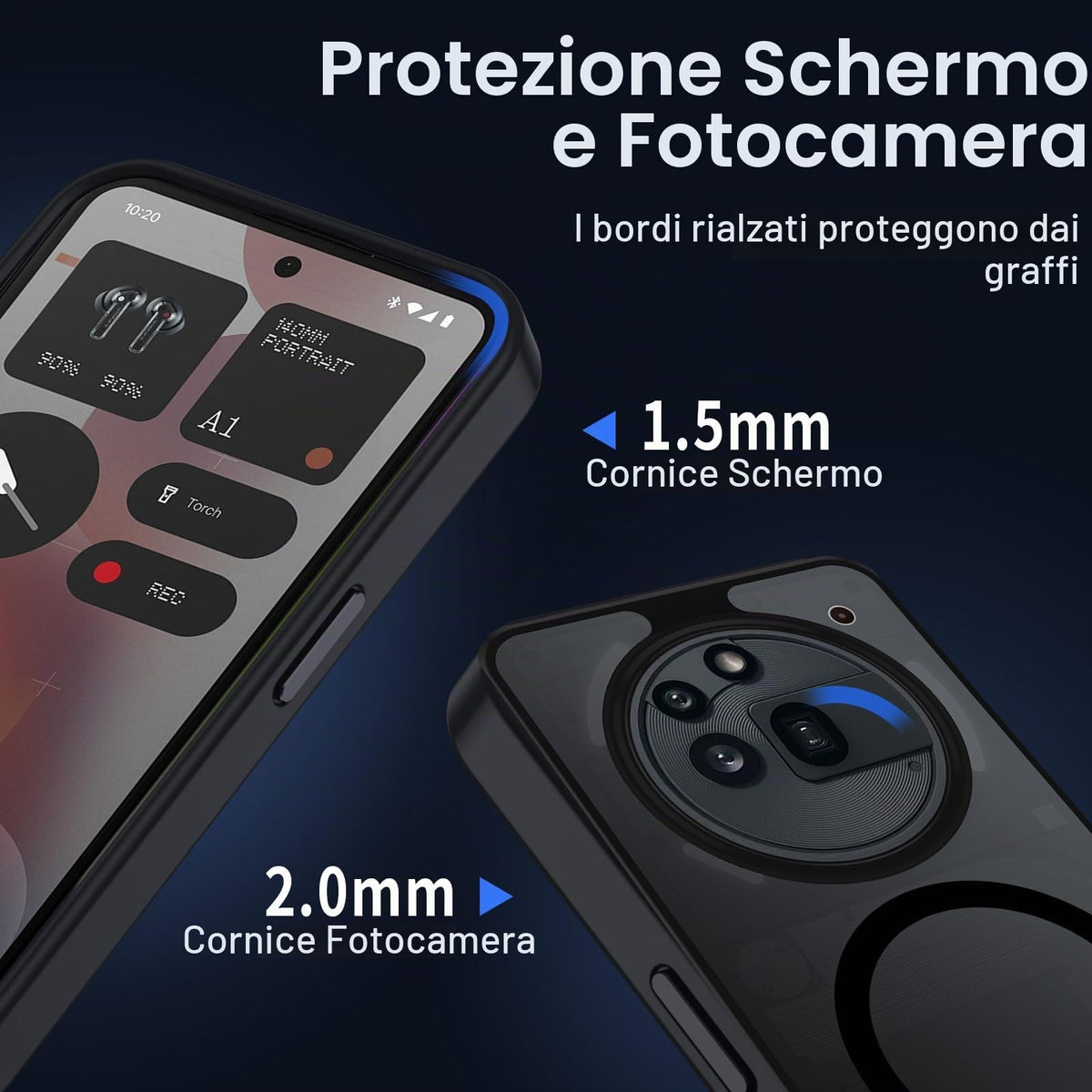 XTCASE Cover Magnetica per Google Pixel 11/11 Pro 5G Traslucida Opaca, Nero