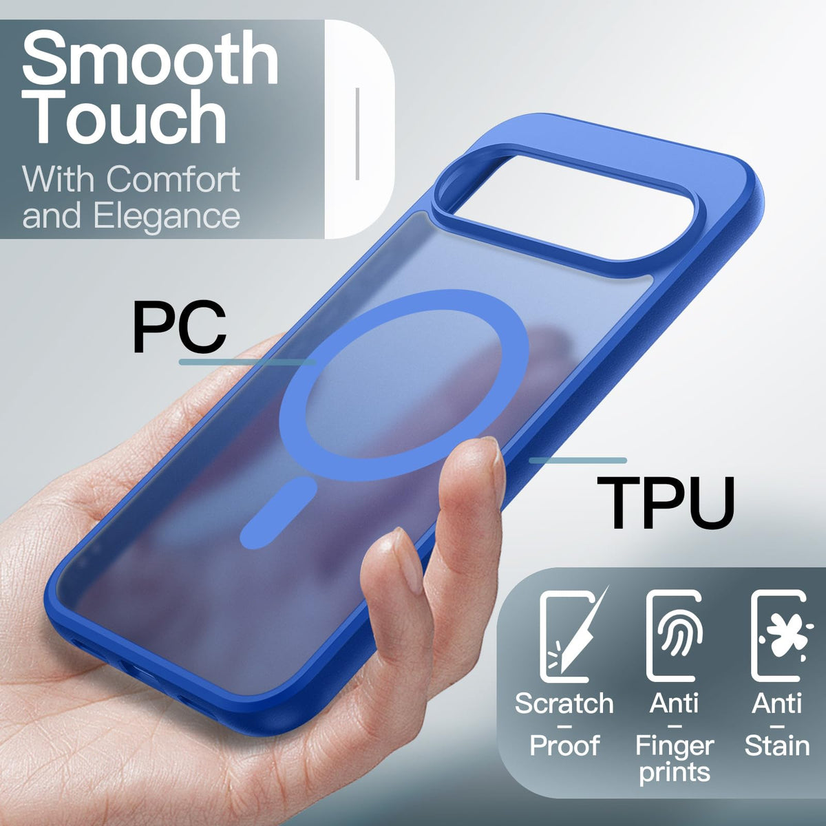 JETech Cover Magnetica per Google Pixel 10/10 Pro, Nero Ossidiana