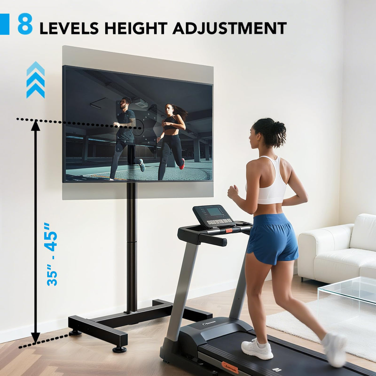 Supporto TV da Pavimento per Schermi Plasma/LCD/LED 23-60 Pollici con Ruote, Carrello Staffa Porta Mobile Supporto TV Fino a 40 kg, Max VESA 400 x 400 mm