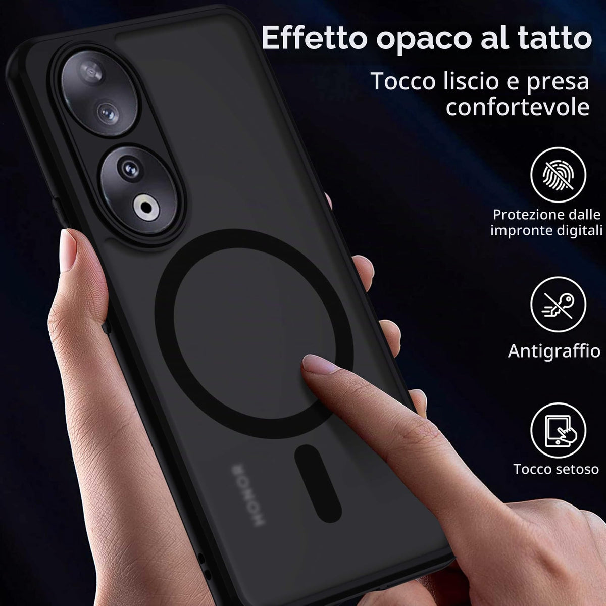 XTCASE Cover Magnetica per Google Pixel 11/11 Pro 5G Traslucida Opaca, Nero