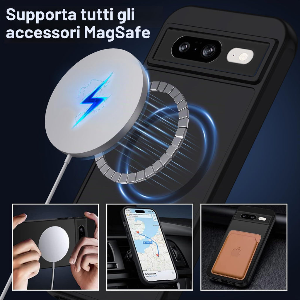 XTCASE Cover Magnetica per Google Pixel 11/11 Pro 5G Traslucida Opaca, Nero