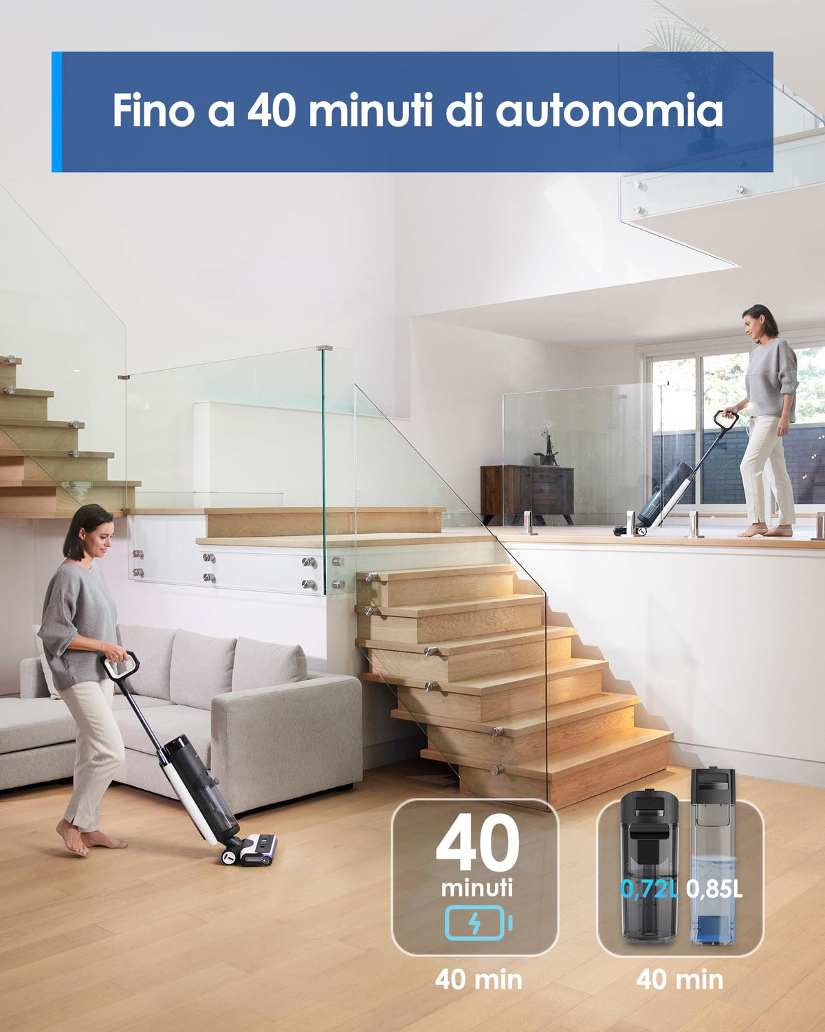 Tineco Floor ONE S7 Stretch Ultra Lavapavimenti aspirapolvere senza fili