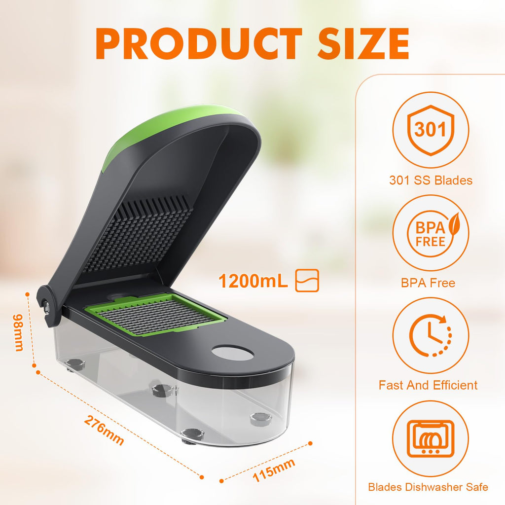 Ibergrif M524-7 Taglia Verdure, Mandolina 7 in 1 Multifunzione
