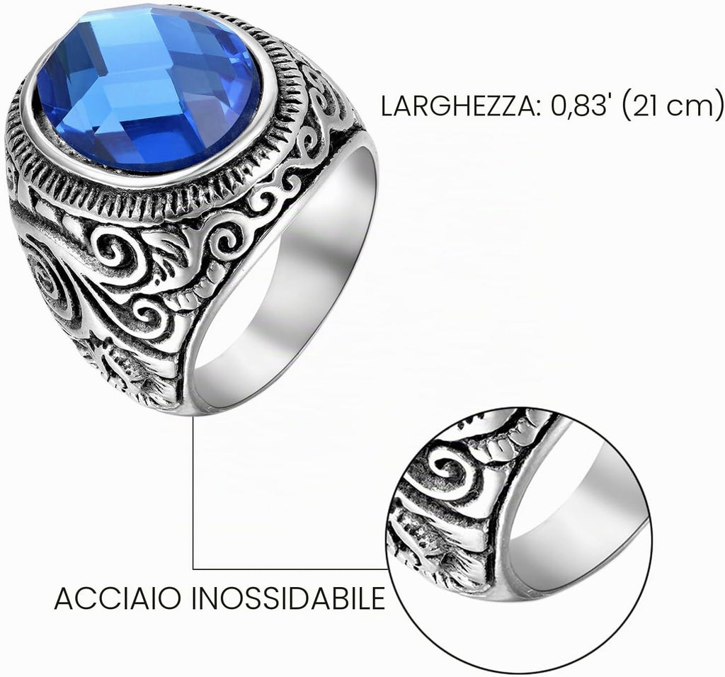 OIDEA Anello Uomo Acciaio Inossidabile Fidanzamento Promessa Matrimonio Argento 30