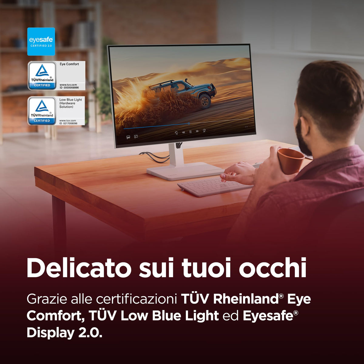 Lenovo L27-45 Monitor IPS 27" Full HD, 144Hz, 1ms, Altoparlanti integrati, HDMI e VGA, Ideale per Gaming, Studio e Home Office, VESA 100x100mm, AMD FreeSync, Inclinazione Regolabile