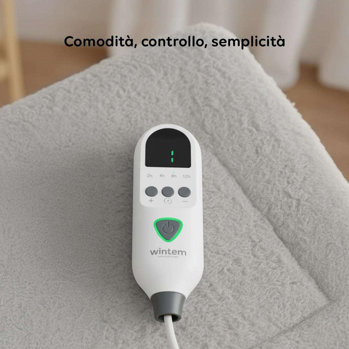 Wintem - Comfy+ Coprimaterasso Elettrico Matrimoniale 160x140cm - Scaldaletto con 4 Livelli di Temperatura - Coperta Elettrica Riscaldante in Poliestere - Timer 8h - Sicurezza Anti-Surriscaldamento