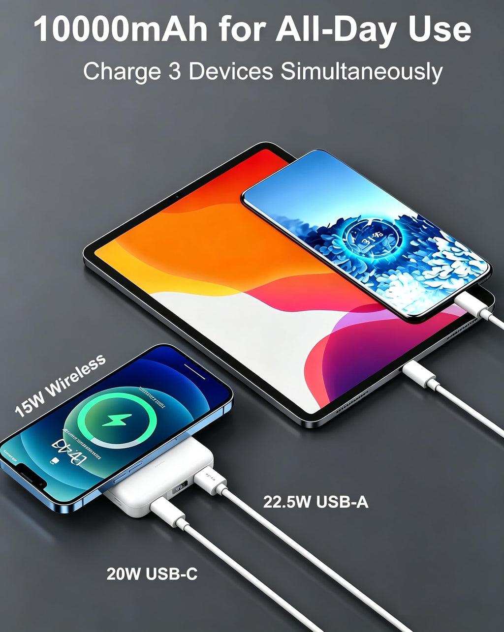 per Magsafe Powerbank 10000mAh,Power bank per iPhone con Supporto