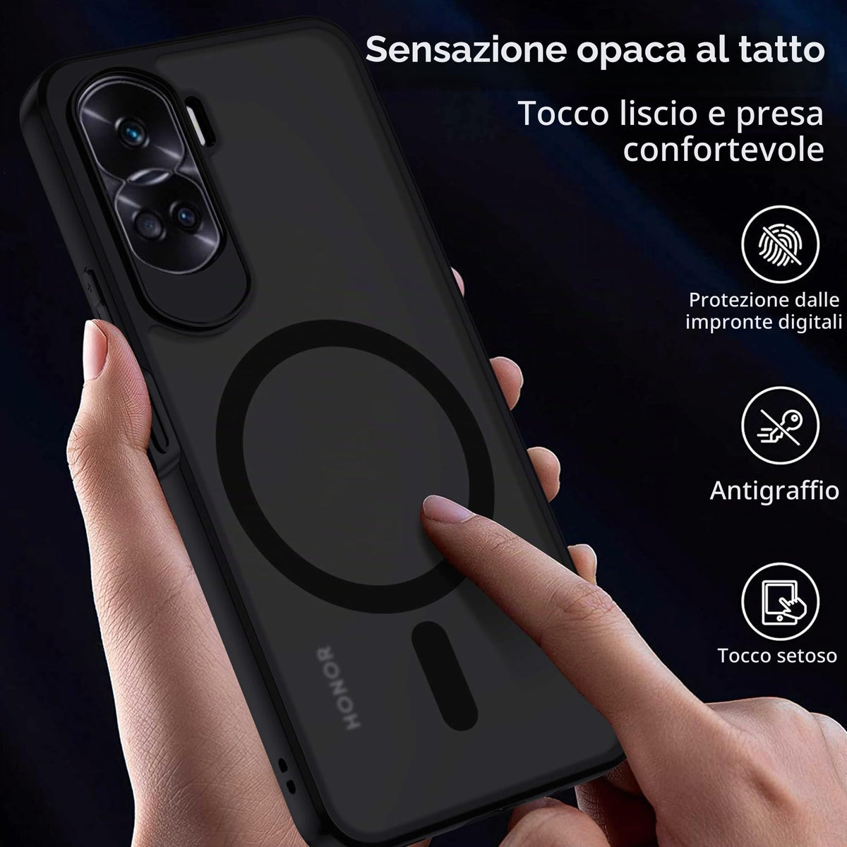 XTCASE Cover Magnetica per Google Pixel 11/11 Pro 5G Traslucida Opaca, Nero