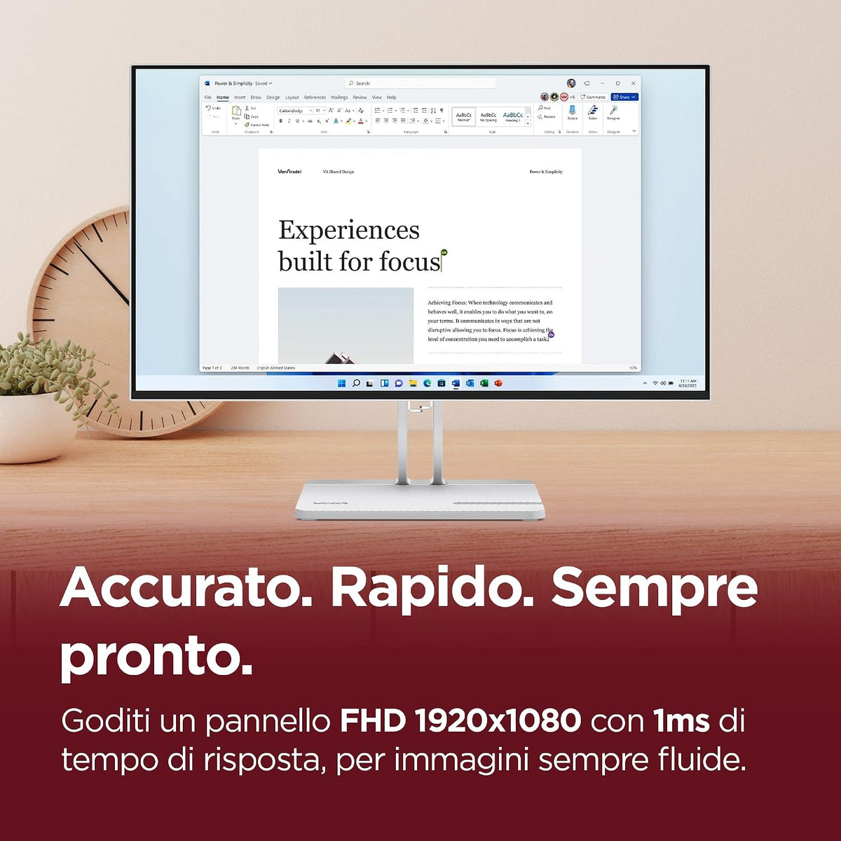 Lenovo L27-45 Monitor IPS 27" Full HD, 144Hz, 1ms, Altoparlanti integrati, HDMI e VGA, Ideale per Gaming, Studio e Home Office, VESA 100x100mm, AMD FreeSync, Inclinazione Regolabile