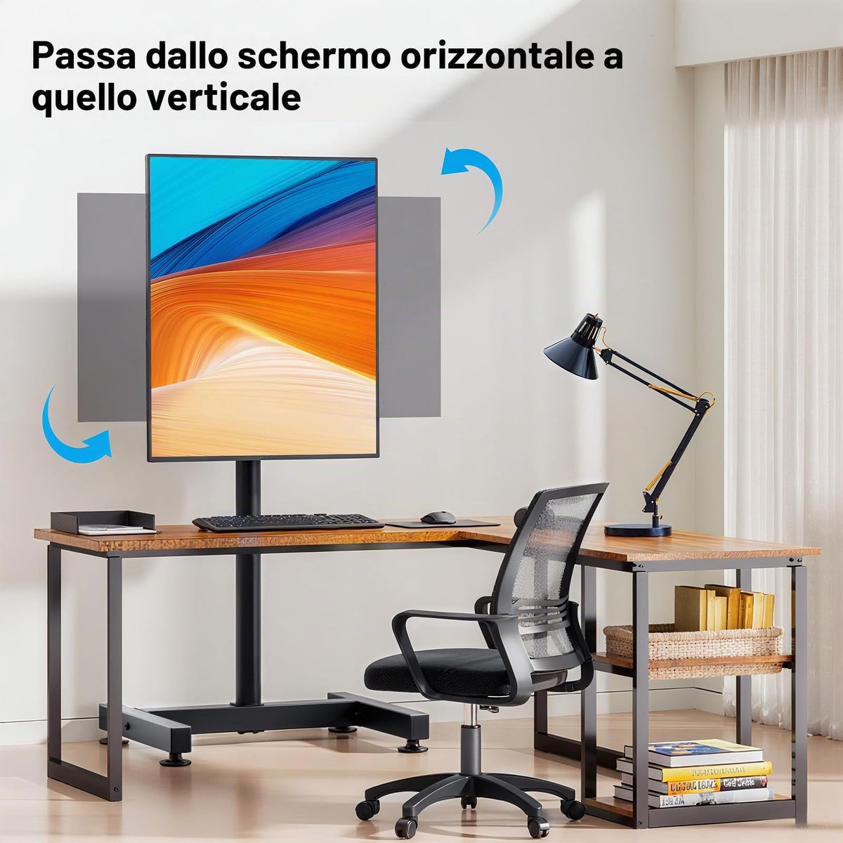 Supporto TV da Pavimento per Schermi Plasma/LCD/LED 23-60 Pollici con Ruote, Carrello Staffa Porta Mobile Supporto TV Fino a 40 kg, Max VESA 400 x 400 mm