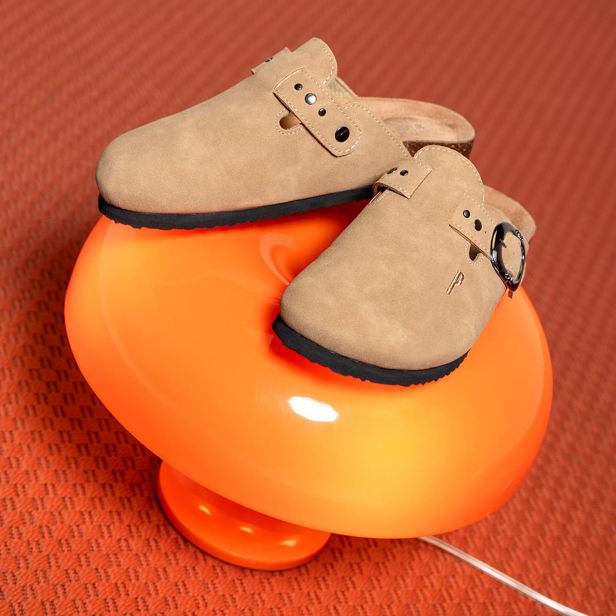 PERLETTI Ciabatte Donna Estive con Doppia Fibbia - Ciabatte Mare Dorate Comode - Sandali Comfort da Casa