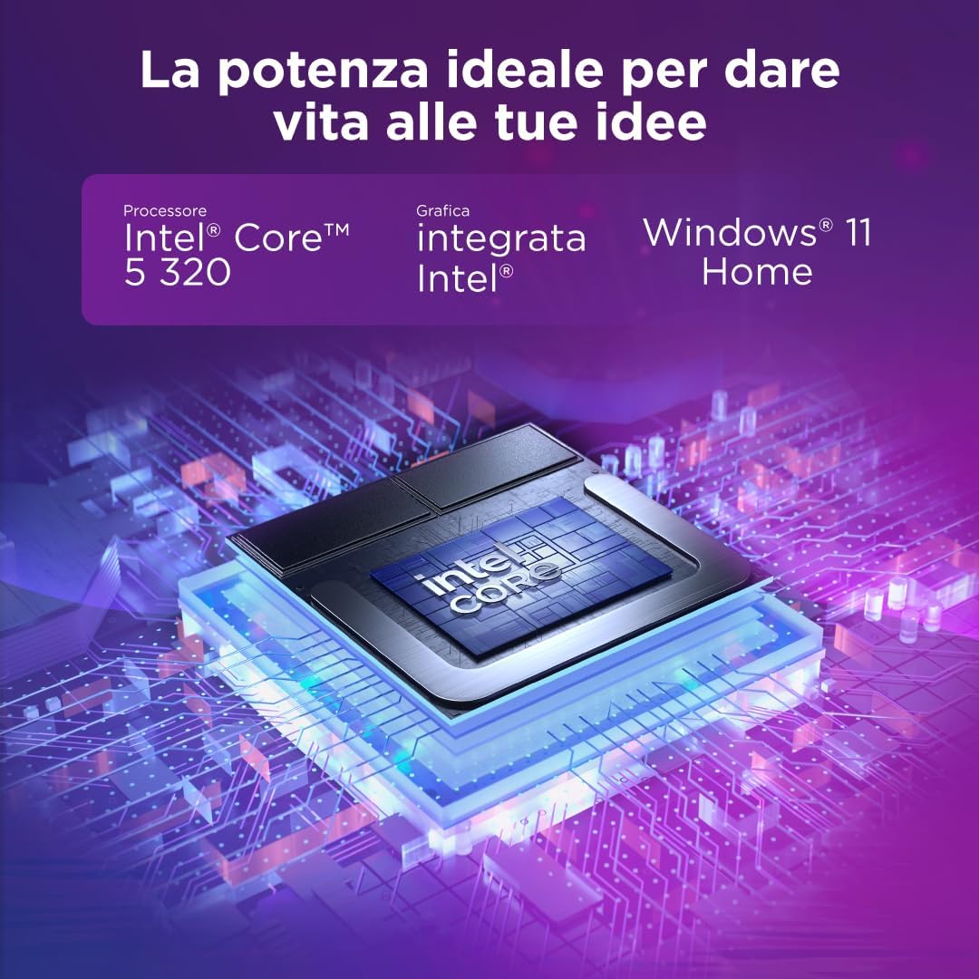 Lenovo IdeaPad Slim 3 Notebook 15" IPS, Intel Core 5 320, RAM 16GB, 512GB SSD, Windows 11 Home, WiFi 6, Laptop per Casa, Ufficio, Studio, Multitasking, Uso Quotidiano - Caricatore non incluso