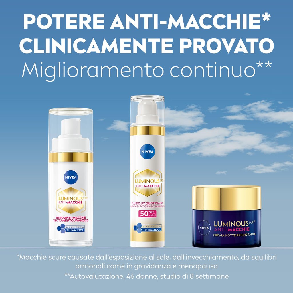 NIVEA Luminous630 Fluido Viso Anti-Macchie UV, SPF 50, 40 ml