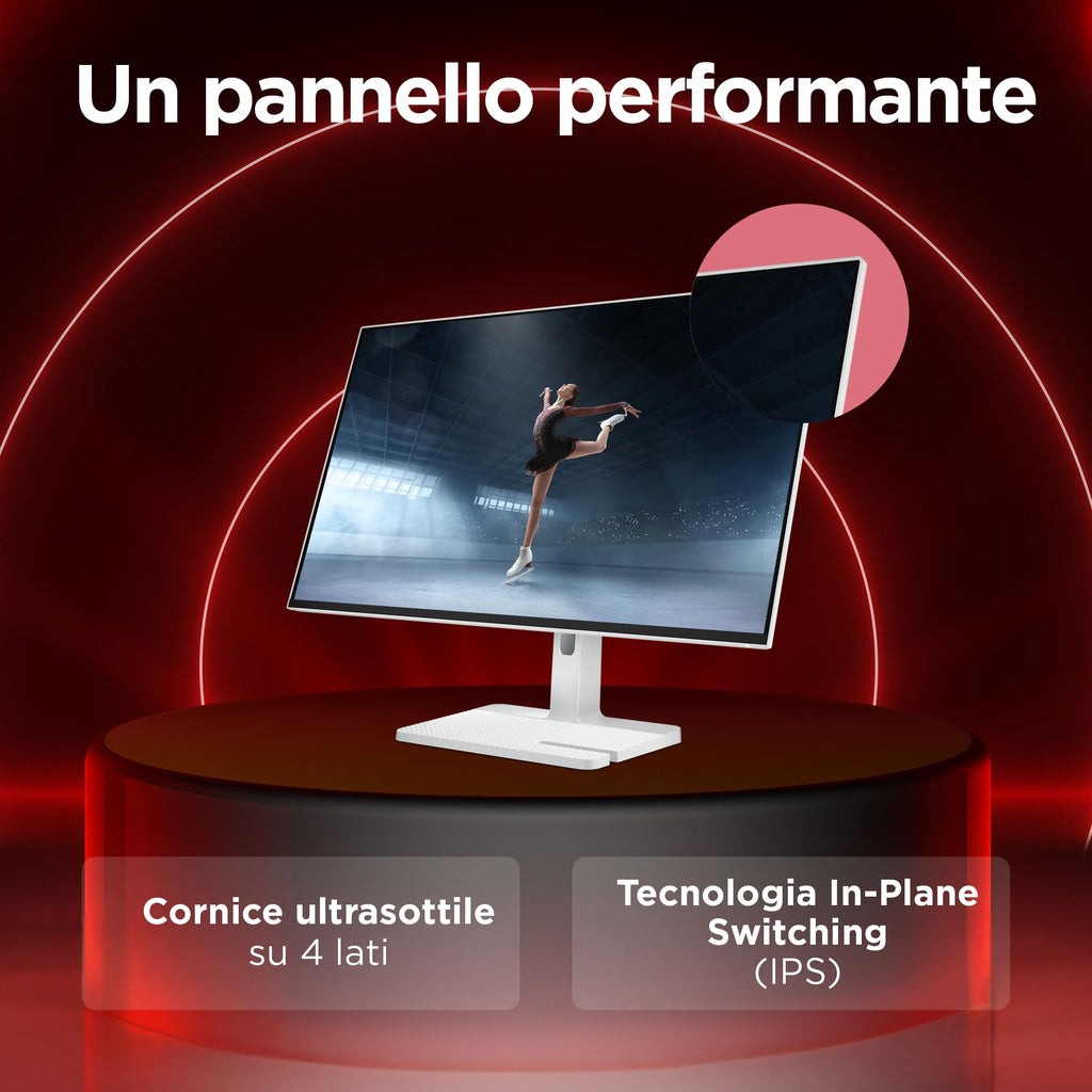 Lenovo L27-45 Monitor IPS 27" Full HD, 144Hz, 1ms, Altoparlanti integrati, HDMI e VGA, Ideale per Gaming, Studio e Home Office, VESA 100x100mm, AMD FreeSync, Inclinazione Regolabile
