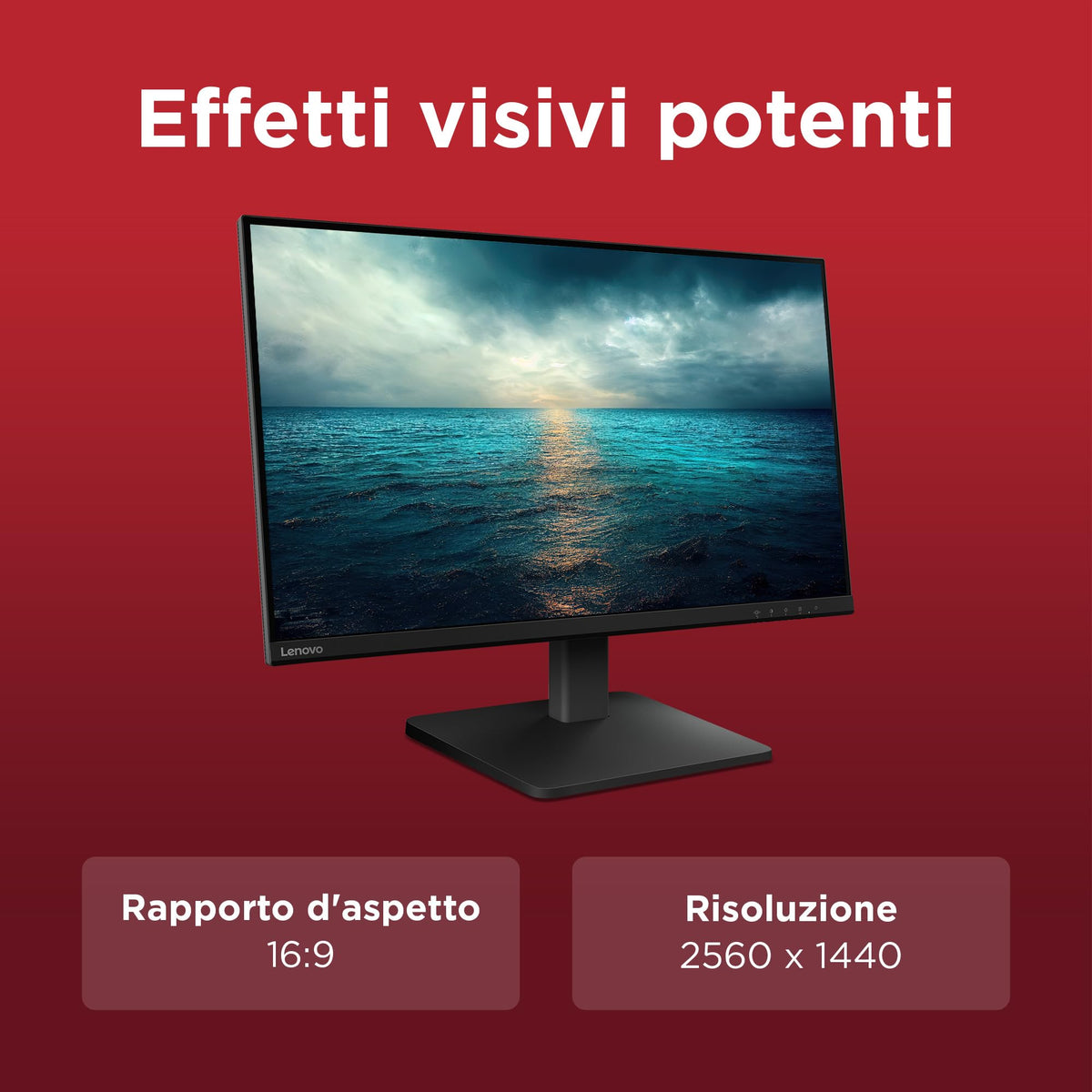 Lenovo L27-45 Monitor IPS 27" Full HD, 144Hz, 1ms, Altoparlanti integrati, HDMI e VGA, Ideale per Gaming, Studio e Home Office, VESA 100x100mm, AMD FreeSync, Inclinazione Regolabile